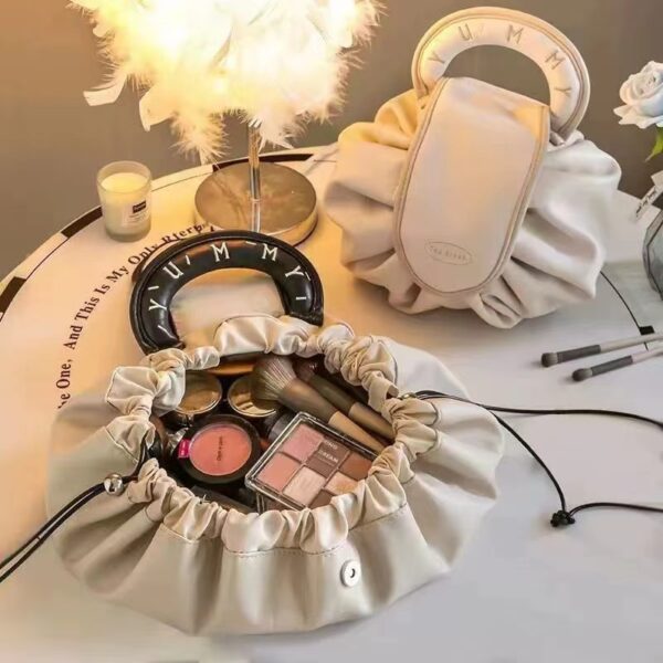 Portable Drawstring Cosmetic Bag With Handle Design Large Capacity Waterproof Make Up Handbags Storage Toiletry Bags - Image 7